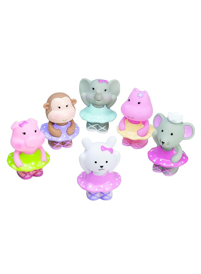 إليجانت بيبي أفضل 6 قطع من ألعاب المياه المطاطية الممتعة أثناء الاستحمام على شكل راقصة باليه وقرد وفيل وحيوان - Image 1