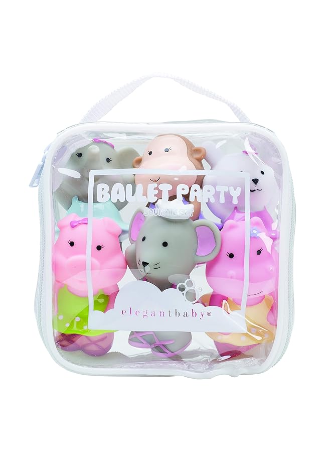 إليجانت بيبي أفضل 6 قطع من ألعاب المياه المطاطية الممتعة أثناء الاستحمام على شكل راقصة باليه وقرد وفيل وحيوان - Image 2