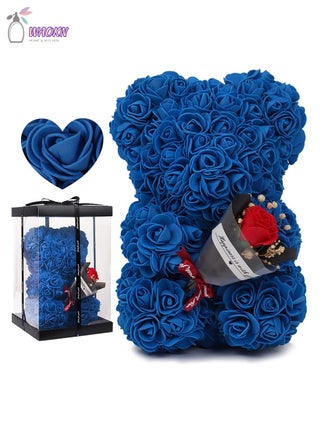 25cm Rose Bear with Transparent Gift Box & Black Ribbon Rose Petals Teddy Bear Presents for Women Artificial Flowers Valentine Gifts High Appearance Level Creative Gift Home Decor Blue - pzsku/Z46FE71E5D8C3C2A96249Z/45/_/1712470076/aafca87e-defc-4ec9-8cb7-5e074ac5f528
