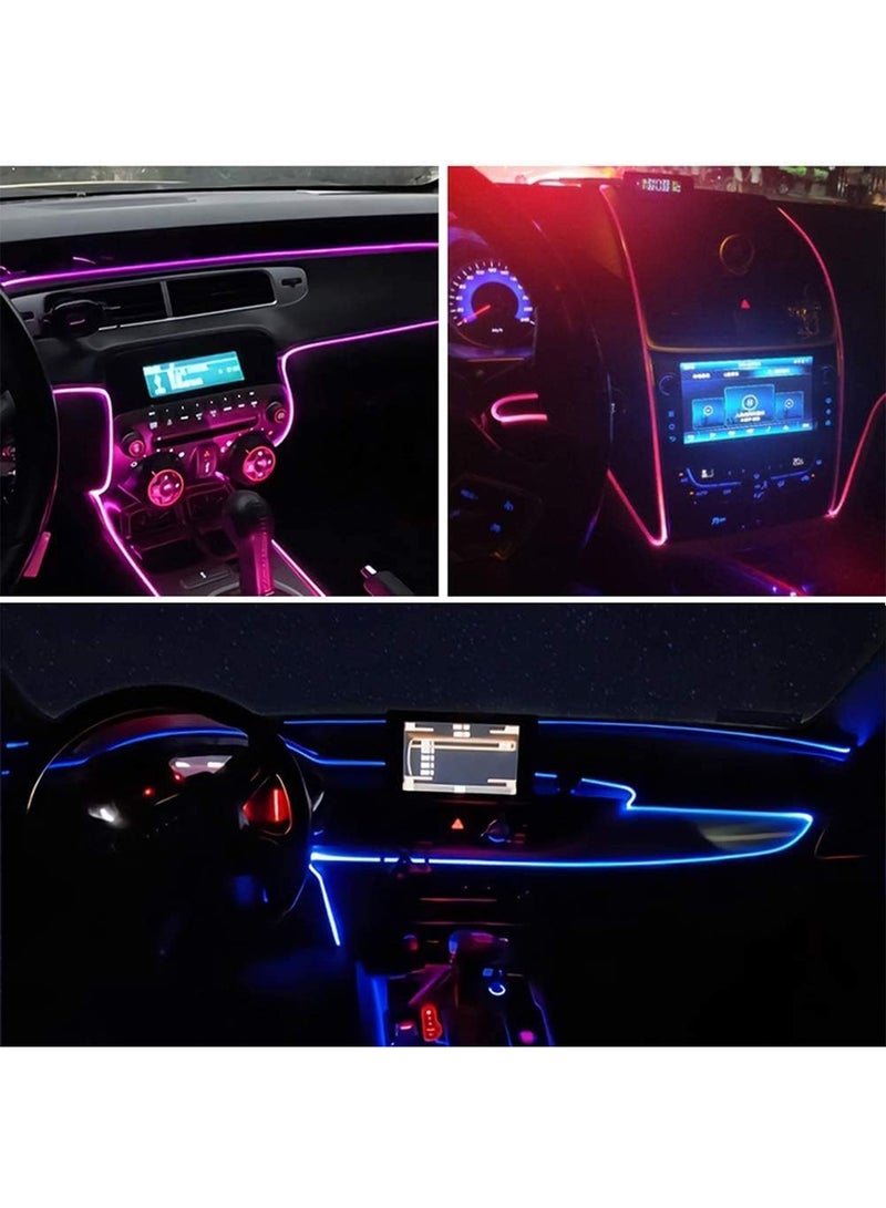شريط إضاءة LED للسيارة متعدد الألوان RGB، إضاءة داخلية للسيارة 16 مليون لون مع مجموعات إضاءة محيطة بالألياف البصرية ووظيفة الصوت النشط والتحكم اللاسلكي عبر تطبيق Bluetooth، مما يعزز الرؤية والأناقة بتقنية LED المتقدمة - Image 5