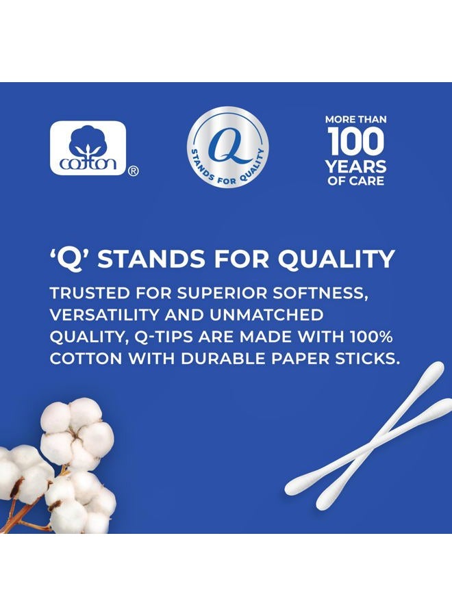 Q-tips Cotton Swabs For Hygiene and Beauty Care Original Cotton Swab Made With 100% Cotton 375 Count - Image 2