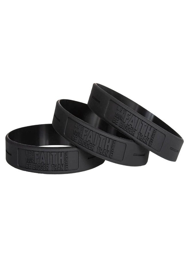 Sainstone Power of Faith Let Faith Bigger Than Fear Inspirational Silicone Bracelets with American Flag - Faith Over Fear Motivational Wristband Gifts for Fight Epidemic for Men Women (3-Pack) - Image 3