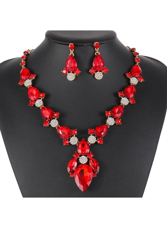 NIBEMINENT Fashion Crystal Jewelry Set - European and American Export Style