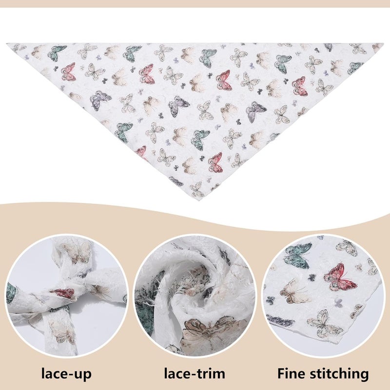 2Pcs Floral Hair Bandanas for Women - Lightweight Tie-back Mesh Head Scarf - Image 4