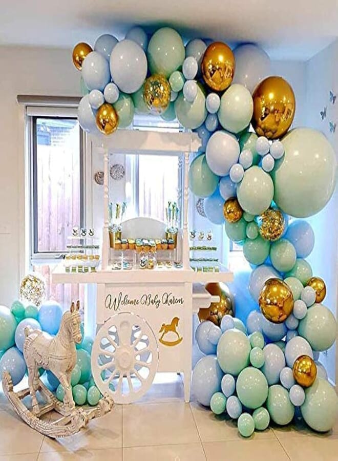 Birthday Party Decorations Balloon Garland - 125 Pieces Balloon Garland Kit Balloon Arch Garland for Balloon Arch, Boy Party, Baby Boy Shower, Wedding Graduation Party (Gold)