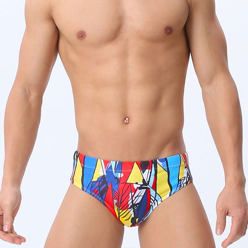 UXH and Art Graffiti Men''s Triangle Swimming Trunks with Cup Sexy Beach Vacation Quick-drying Briefs - Image 3