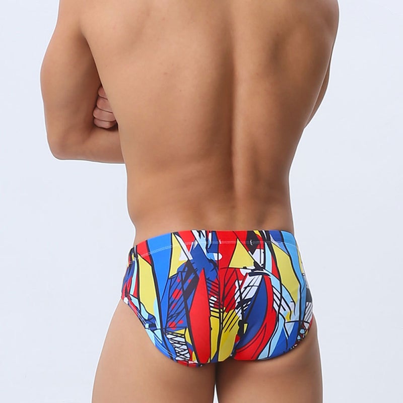 UXH and Art Graffiti Men''s Triangle Swimming Trunks with Cup Sexy Beach Vacation Quick-drying Briefs - Image 5