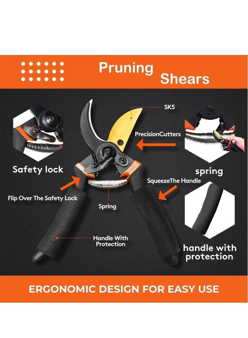 Arabest Bypass Pruning Shears for Garden Effortless Pruning Shears for Grapevines Bonsai Gardens Trim Tree Branches and Flowers with Ease with SK5 Steel Sharp Blades and Soft Cushion Grip Handle - Image 5