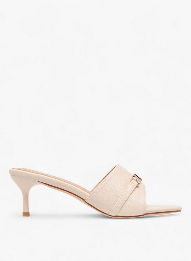 Flora Bella By Shoexpress Women Metal Accent Slip-On Sandals with Stiletto Heels  - Image 3