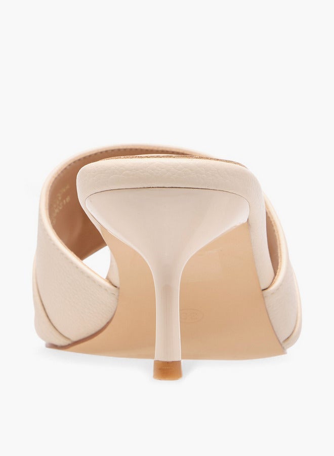 Flora Bella By Shoexpress Women Metal Accent Slip-On Sandals with Stiletto Heels - Image 5