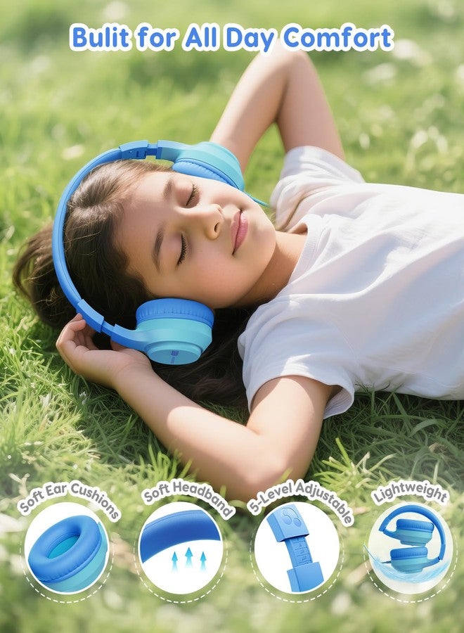 awatrue Kids Headphones with Cord for School, 74/85/94dB Volume Limit, Wired Over-Ear Headphones for Kids Boys Girls, Stereo Sound 3.5mm Jack for Tablet, Kindle, YOTO Player, Airplane Travel, Blue - Image 4