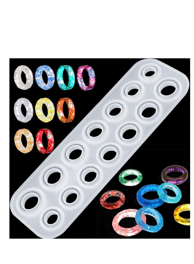 Excefore Resin Ring Mold, Epoxy Resin Silicone Jewelry Mold Resin Mold Is Used For Diy Making Rings, Earrings, Pendants, Handicrafts (14 Types) - Image 1