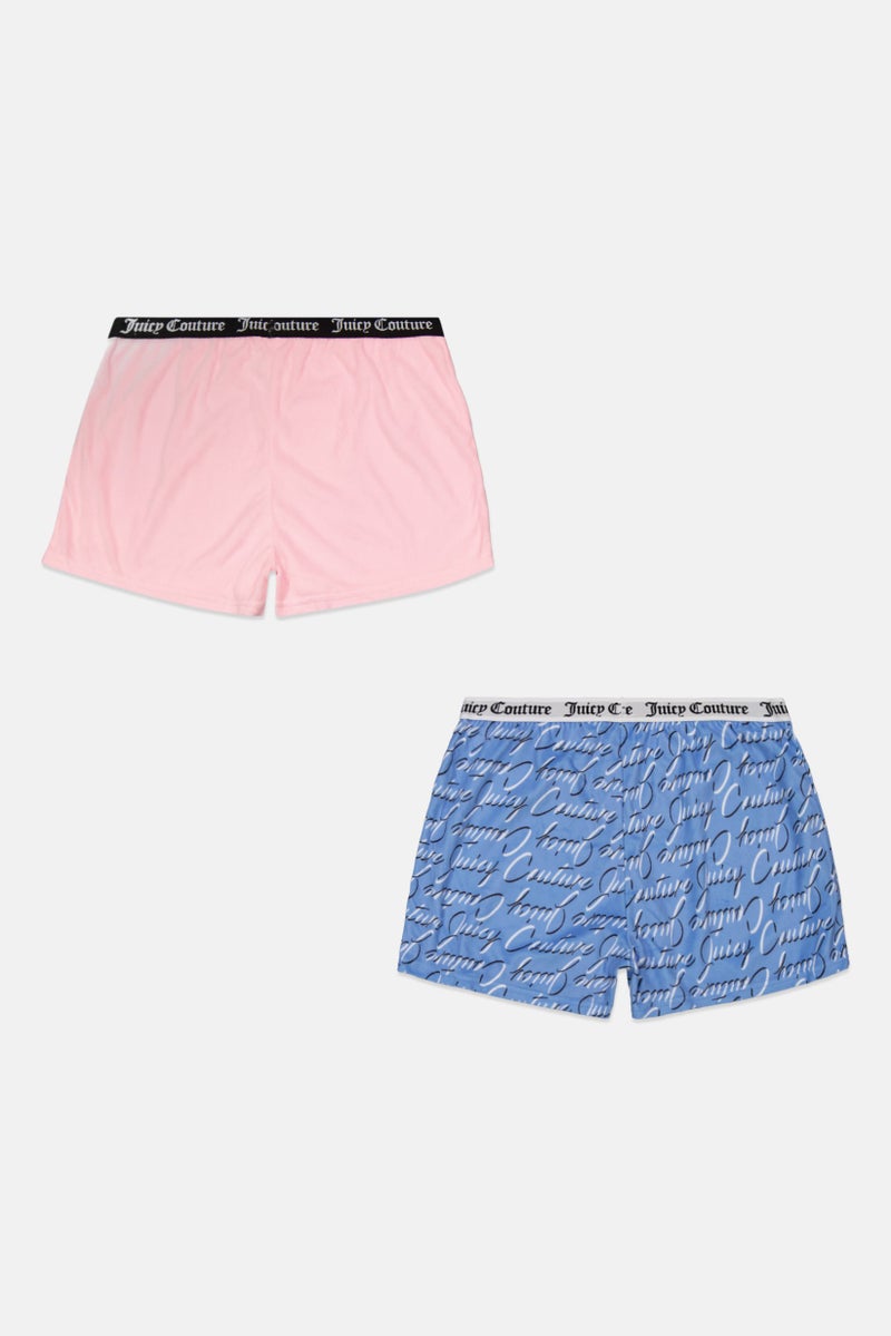 Juicy Couture Kids Girl 2 Piece Brand Logo Shorts, Pink - Image 2