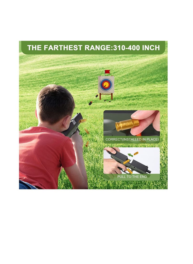 DMG TECH - Toy Gun, with Eject Mechanism Soft Bullet Gun, with 60 Eva Soft Bullet and 2 Jump Ejecting Toy Pistol, Non-aggressive Shooting Game Educational Toys Gifts, for Children over 6-14 to Play（green） - Image 1