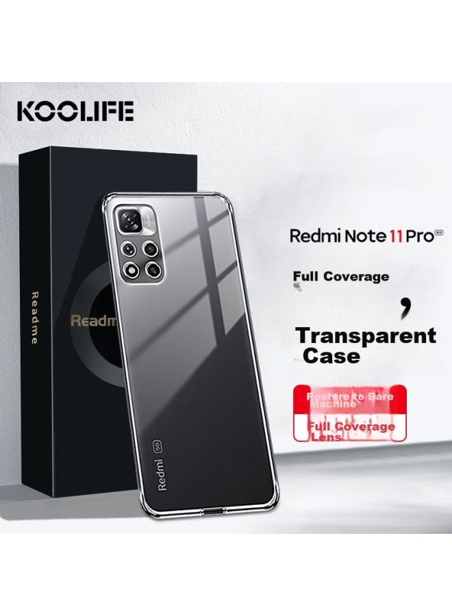 Koolife Compatible With Xiaomi Redmi Note 11 Pro/11 Pro+ Phone Case, Redmi Phone Cover, Simple Skin-friendly Transparent Soft Case/full Lens Protection Outer Shell Shockproof Case - Image 1