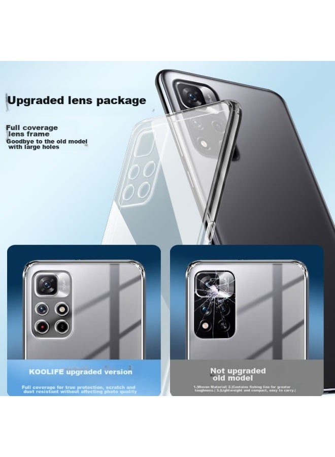 Koolife Compatible With Xiaomi Redmi Note 11 Pro/11 Pro+ Phone Case, Redmi Phone Cover, Simple Skin-friendly Transparent Soft Case/full Lens Protection Outer Shell Shockproof Case - Image 3