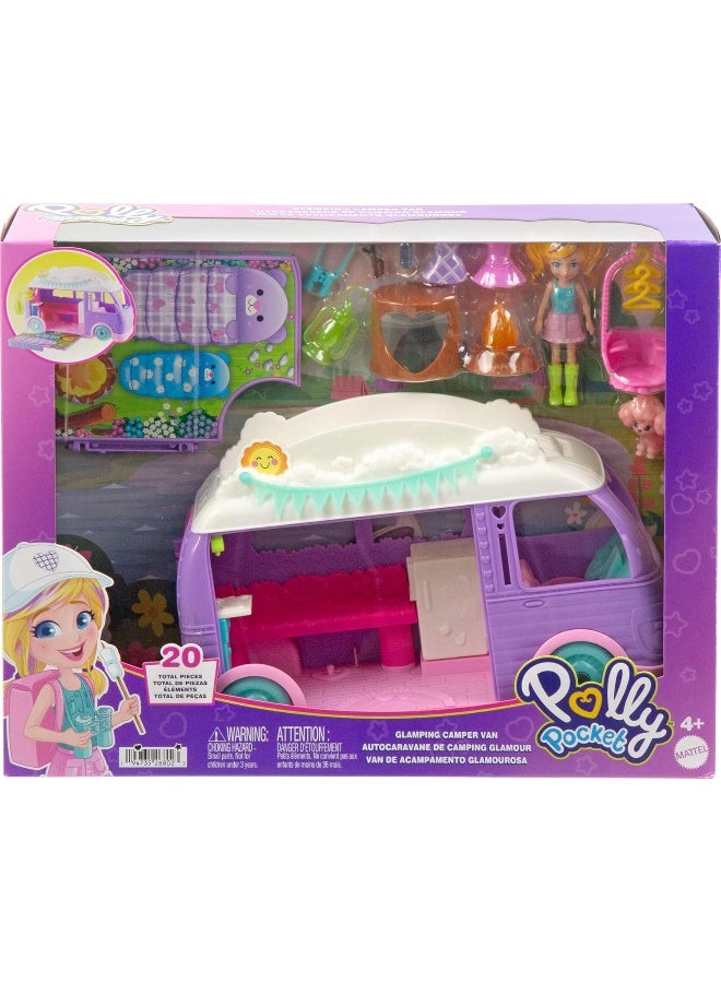 Polly Pocket مجموعة لعب فان التخييم من بولي بوكيت (17 قطعة) - Image 1