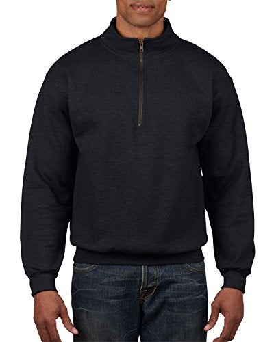 Gildan Adult Fleece Quarter-Zip Cadet Collar Sweatshirt, Style G18800, Black, Small - Image 4