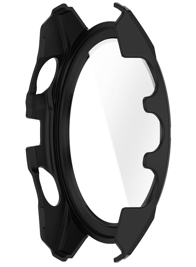 AWADUO Compatible with Garmin Fenix 8 51mm Smartwatch Full Coverage PC Protective Case Cover with Tempered Glass Touchable Screen Protector Smartwatch Accessories(Black+Orange) - Image 5