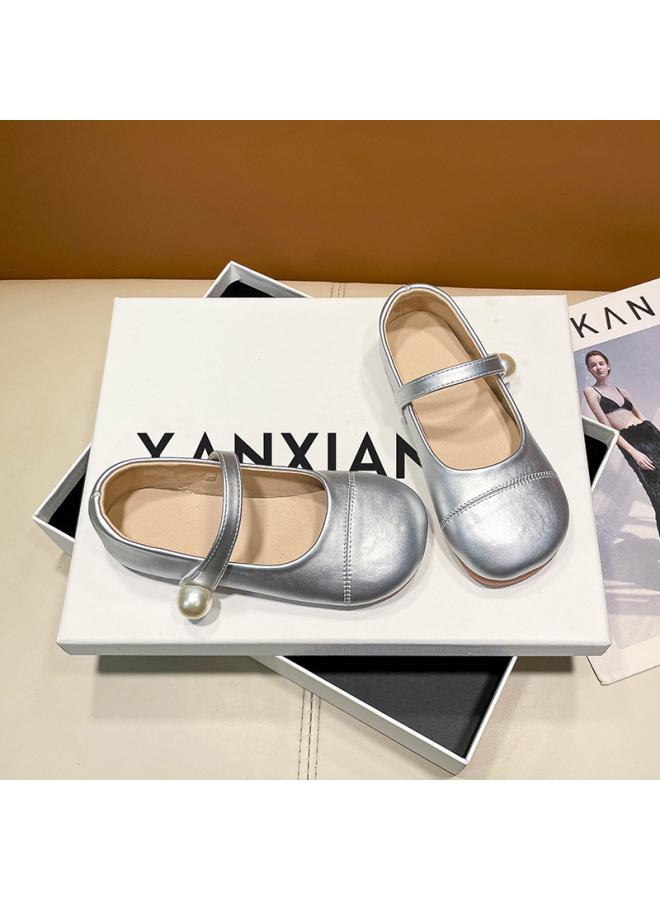 شك أحذية جلدية للفتيات أحذية الأميرة للربيع والخريف أحذية فردية جديدة للأطفال أحذية للفتيات الصغيرات أحذية أطفال من الجلد الناعم من الأسفل - Image 1