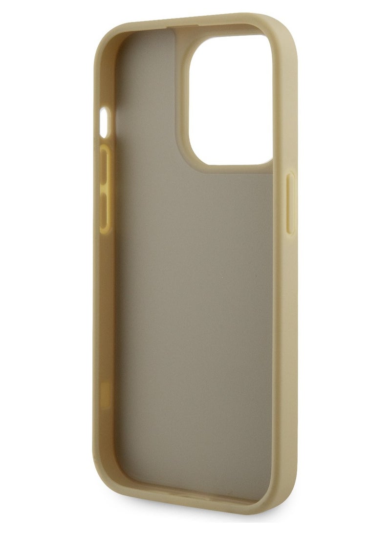 GUESS iPhone 15 Pro Max Rhinestone Case with Triangle Logo Back Cover / Protection Against Dirt and Scratches - Gold - Image 5