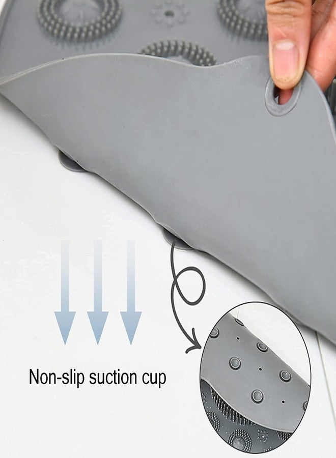 Chavda PVC Door Bathroom mat Anti Skid Round Grey (Design 4 | 37 X 37) - Image 2
