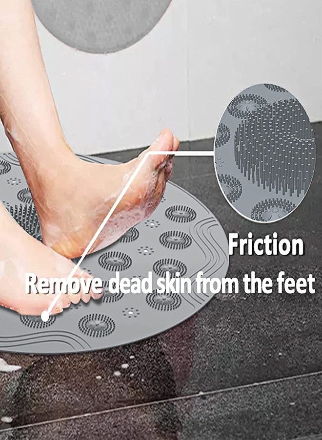 Chavda PVC Door Bathroom mat Anti Skid Round Grey (Design 4 | 37 X 37) - Image 5