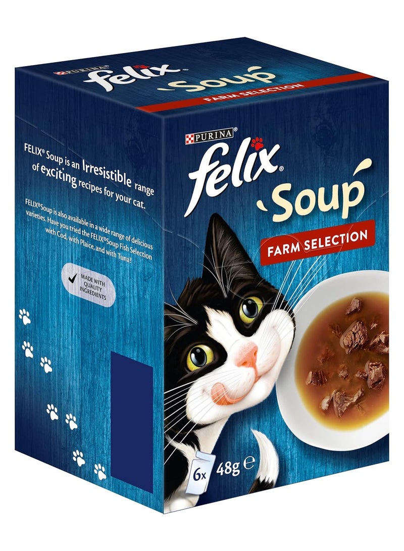 PURINA Felix Soup Tender Strips With Beef Chicken Lamb 48G X 6 - Image 2
