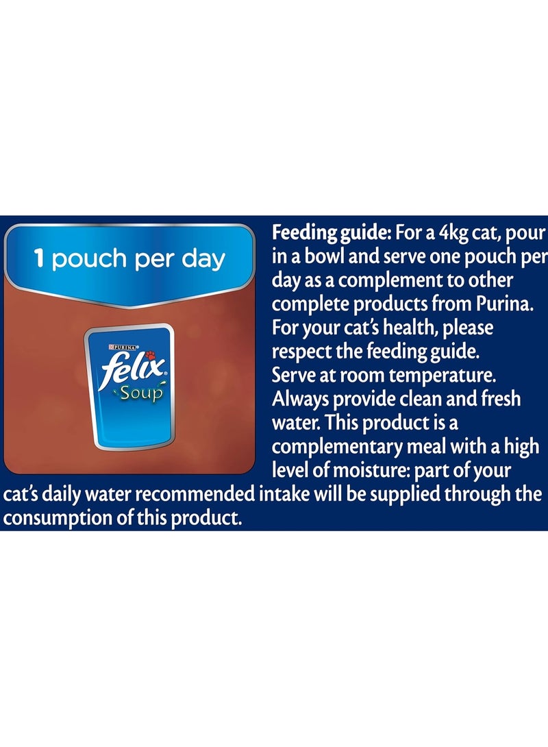 PURINA Felix Soup Tender Strips With Beef Chicken Lamb 48G X 6 - Image 5