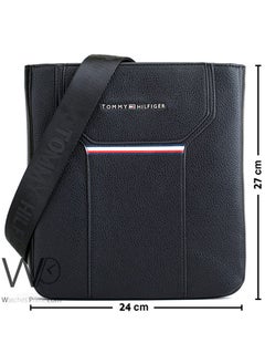 Tommy Hilfiger Plus Tommy Hilfiger Crossbody Messenger Black Leather Bag For Men  - Image 3