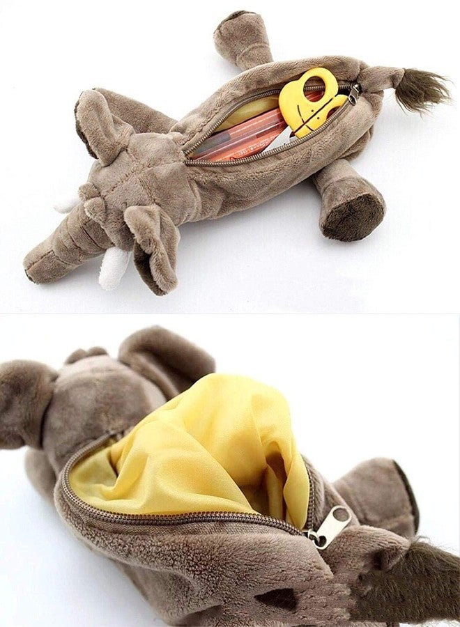 HOMENITY® - Animal Style Pencil Case Stuffed Animal Pencil Pouch Cosmetic/Makeup Storage Organizer for School/Student/Study/Kids/Stationary (Pack of 1, Multicolor, Multidesign) - Image 4