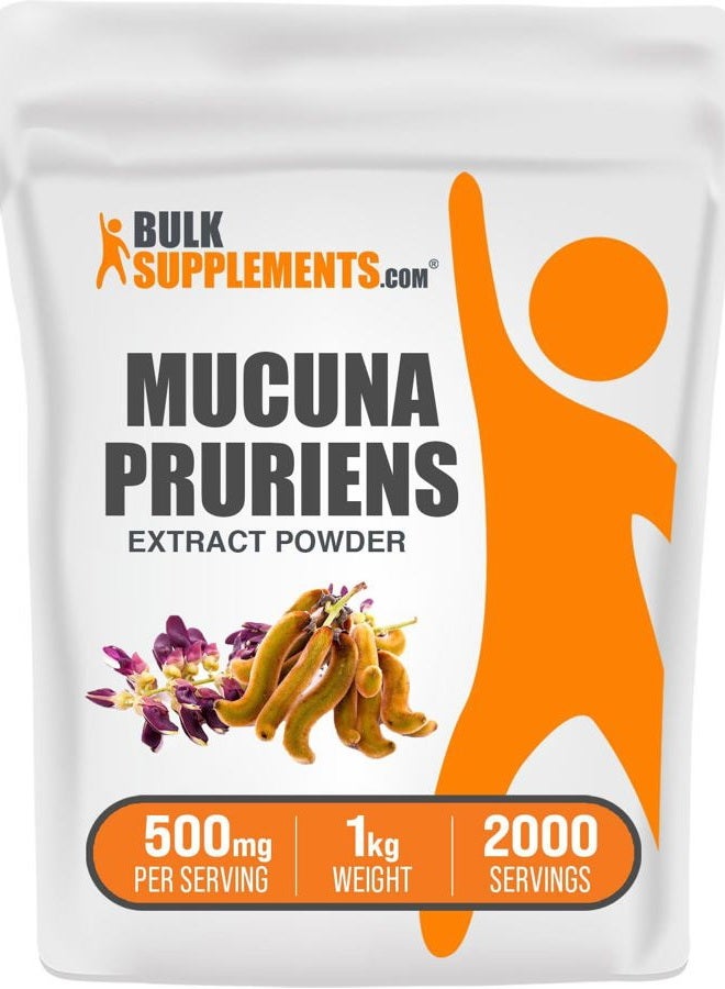 BulkSupplements .com Mucuna Pruriens Extract Powder - Mucuna Pruriens Supplements, Mucuna Pruriens Powder - Vegan & Gluten Free, 500mg per Serving, 1kg (2.2 lbs) (Pack of 1) - Image 1