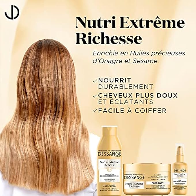 Dessange NUTRI-EXTRME RICHESSE SHAMPOO CONCENTRATE FOR SHER DRY OR MATTE HAIR 250ML (PACK OF 2) - Image 3