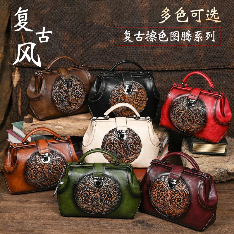 Of New High-End Women'S Leather Bags With Hand-Painted And Engraved Designs, Big Brand - Image 2