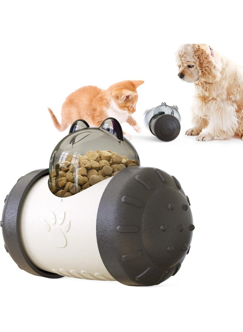 BIGTHREE Dog Treat Toy, Interactive Treat Dispensing Dog Toy, Slow Feeder Puzzle Ball for Mental Stimulation, IQ Boosting Food Dispenser for Small/Medium/Large Dogs & Cats (Black) - Image 1