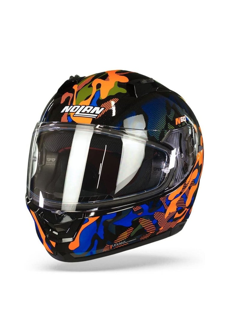 Nolan - Nolan N60-6[34]L Foxtrot 34 Full Face Motorcycle Helmet Black/Blue/Orange Size Large - Image 1