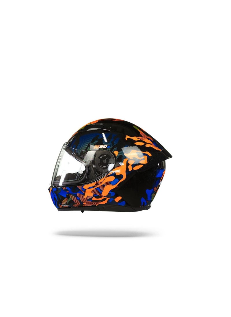 Nolan - Nolan N60-6[34]L Foxtrot 34 Full Face Motorcycle Helmet Black/Blue/Orange Size Large - Image 1