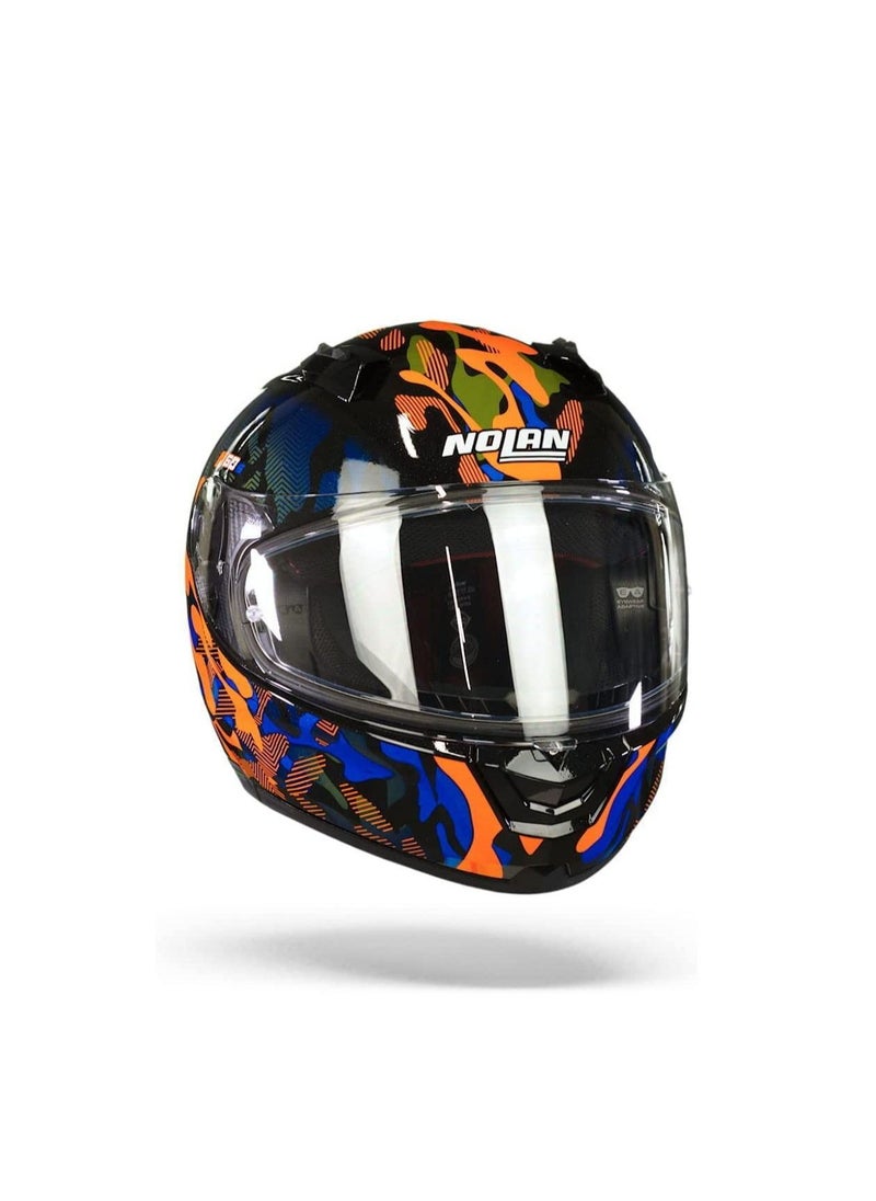 Nolan - Nolan N60-6[34]L Foxtrot 34 Full Face Motorcycle Helmet Black/Blue/Orange Size Large - Image 1