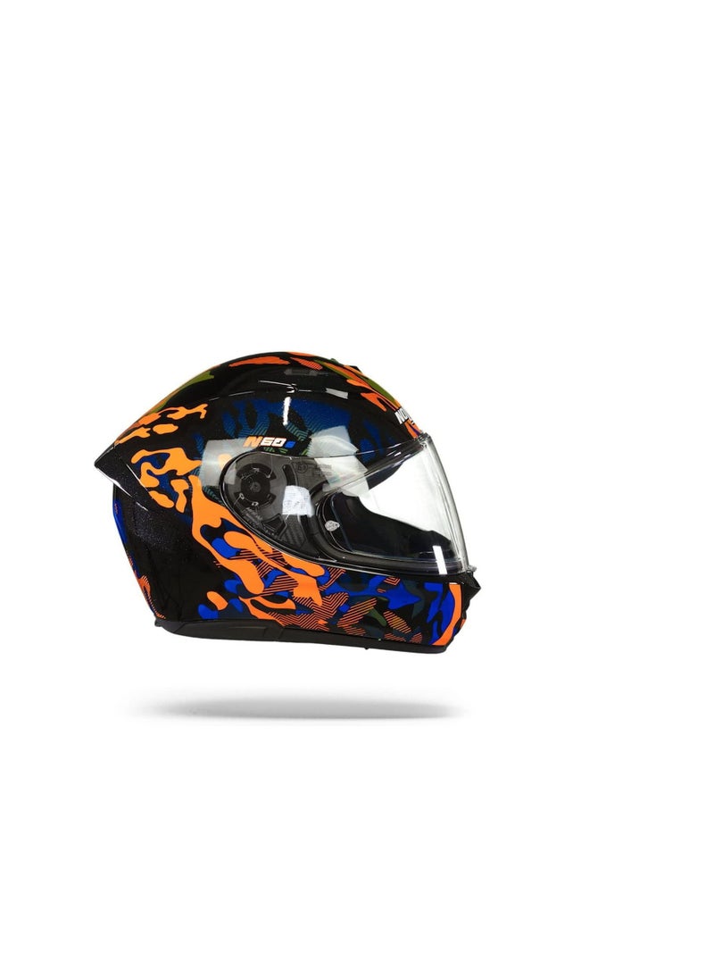 Nolan - Nolan N60-6[34]L Foxtrot 34 Full Face Motorcycle Helmet Black/Blue/Orange Size Large - Image 1