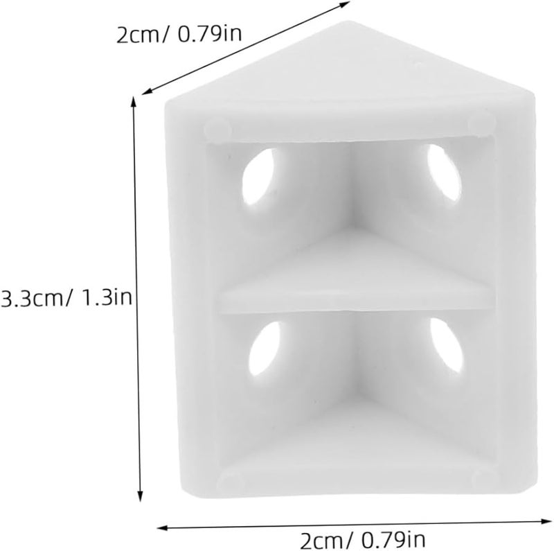 Tehaux 20pcs White Plastic Corner Braces Durable Furniture Support Brackets For Cabinets - Image 3