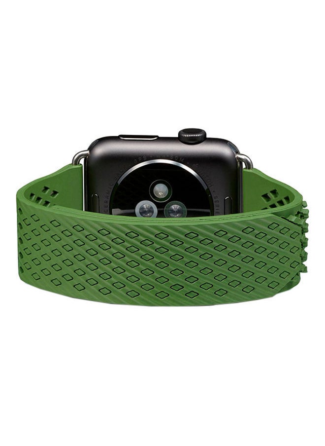 NIBEMINENT - Milanese Loop Replacement Strap For Apple Watch Series 3/2/1 42millimeter Army Green - Image 1