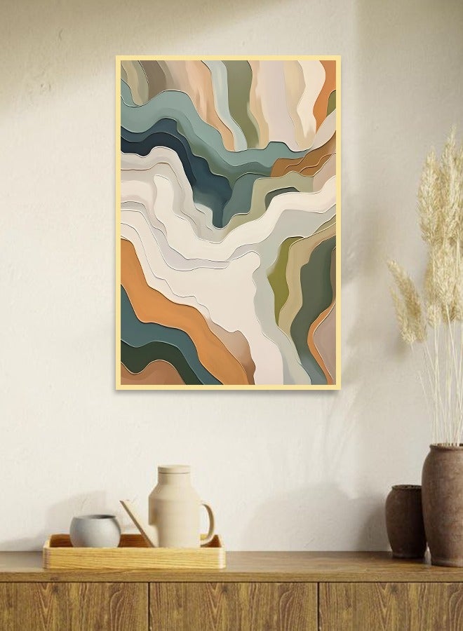 4gdran Canvas Wall Art For Wall Decoration Abstract Design With A Hollow Frame Size 120x80cm One Piece - Image 1