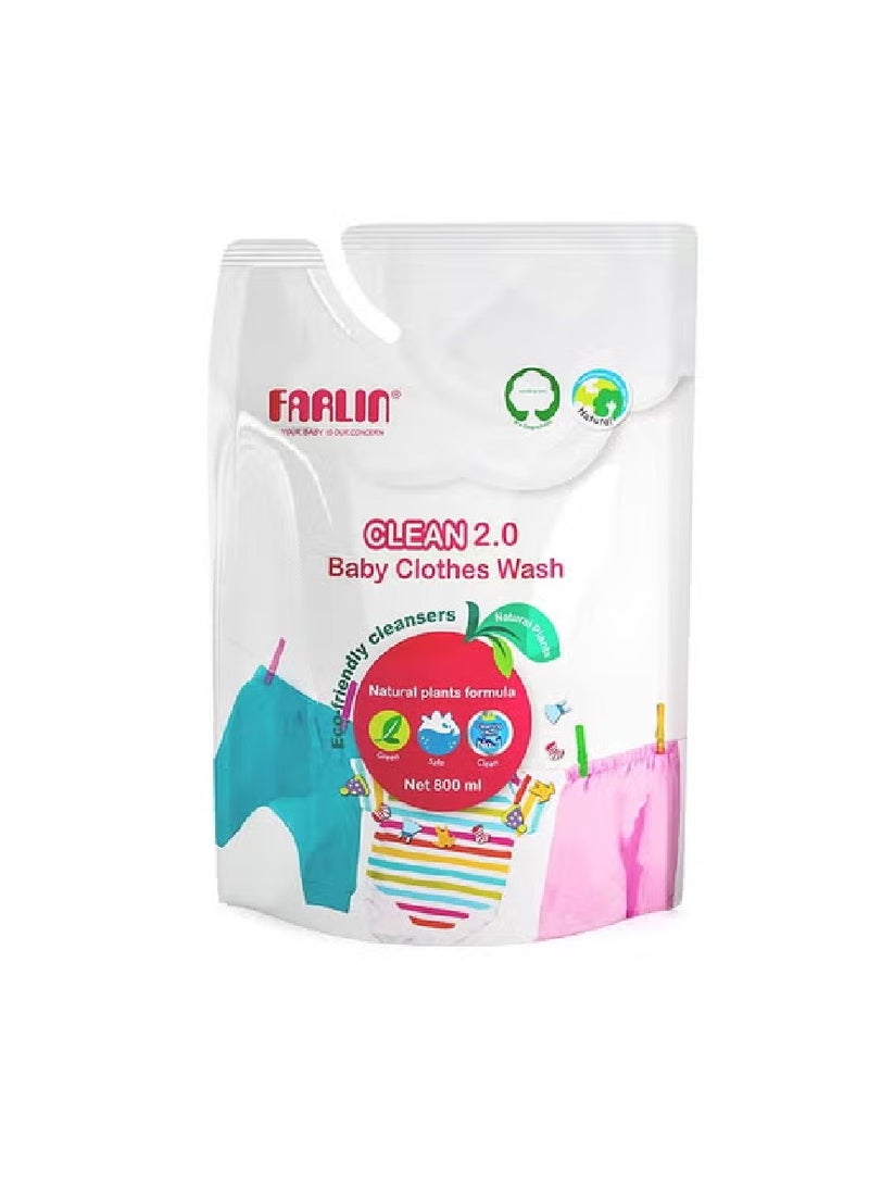 Farlin Clean 2.0 Hypoallergenic Liquid Baby Laundry Detergent (for washing machines) – 800 ml