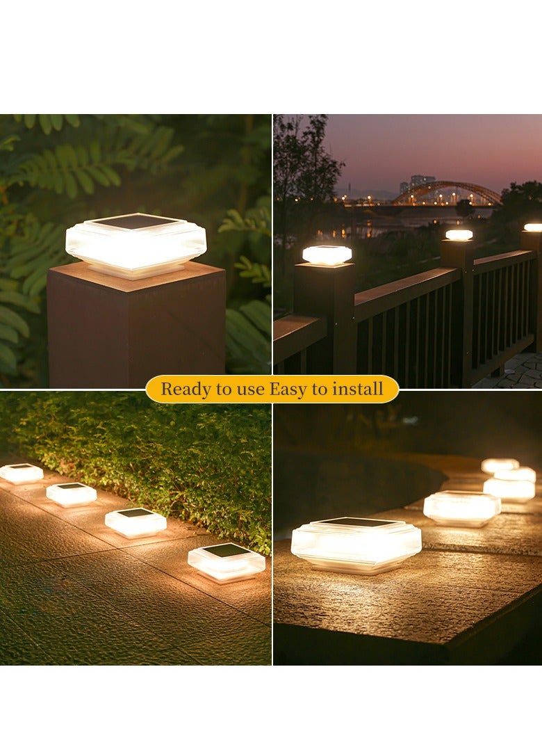 2pcs, new LED solar post light, high brightness, waterproof, safe and stable, suitable for outdoor courtyard garden solar post light - Image 3