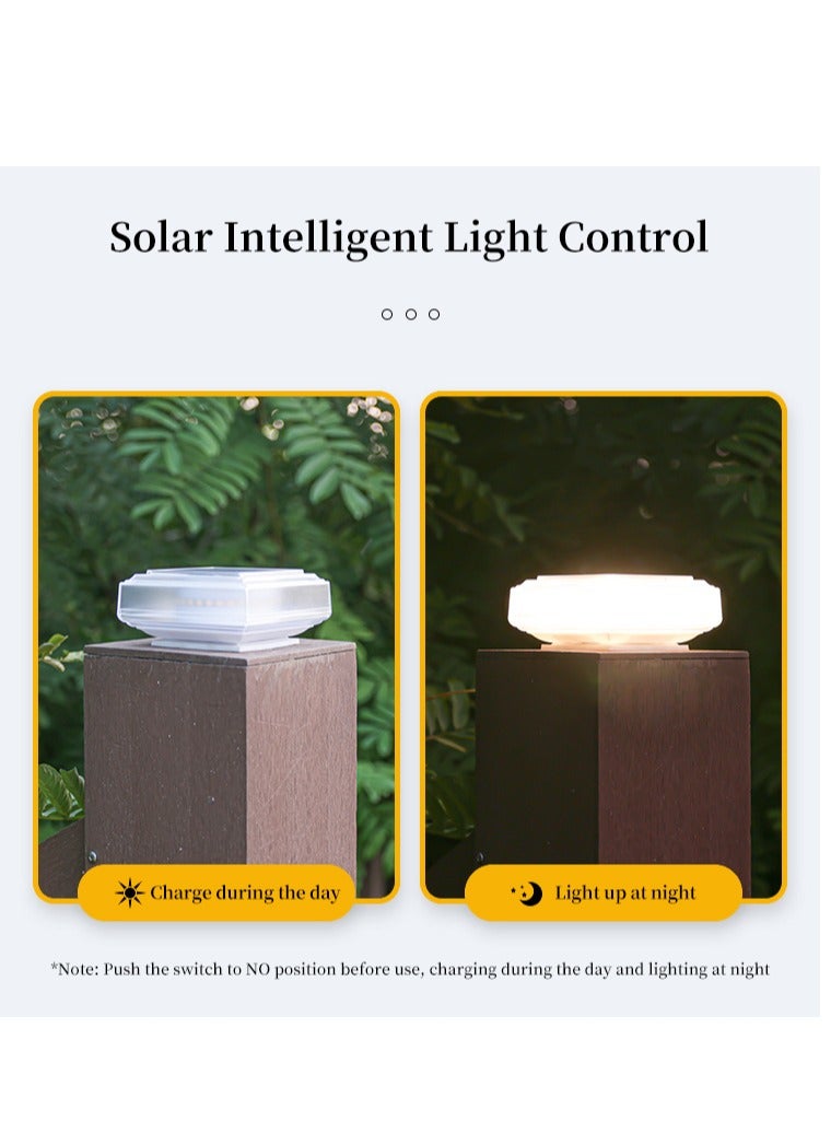 2pcs, new LED solar post light, high brightness, waterproof, safe and stable, suitable for outdoor courtyard garden solar post light - Image 4