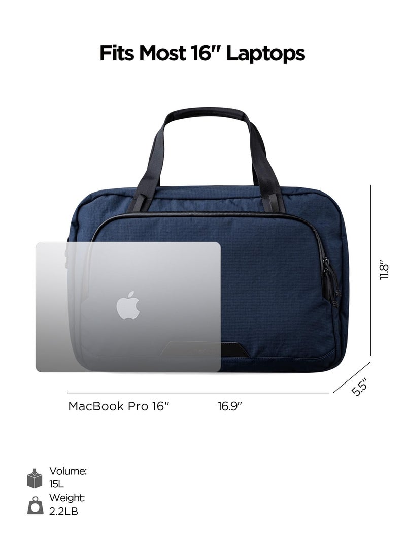 ALPAKA Bravo Brief - 16 Inch Laptop Briefcase, Moonlight Blue Computer Bag with Weatherproof Axoflux 400D Fabric, Messenger Bag for Men and Women, Business Bag for Work Travel - Image 3