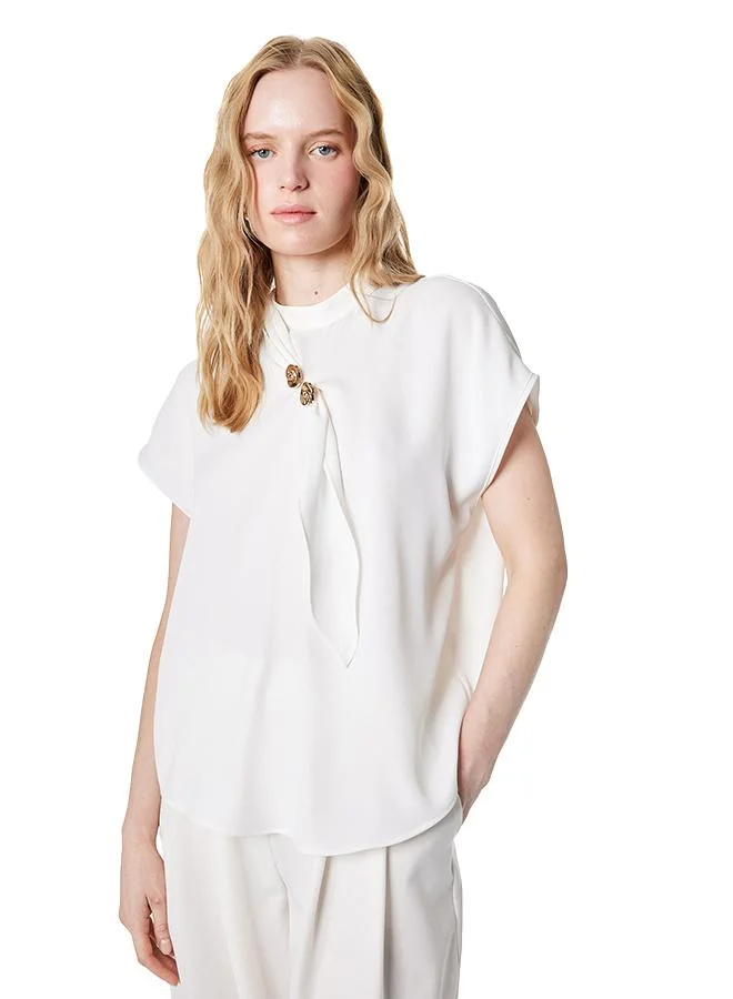 Sleeveless Satin Blouse