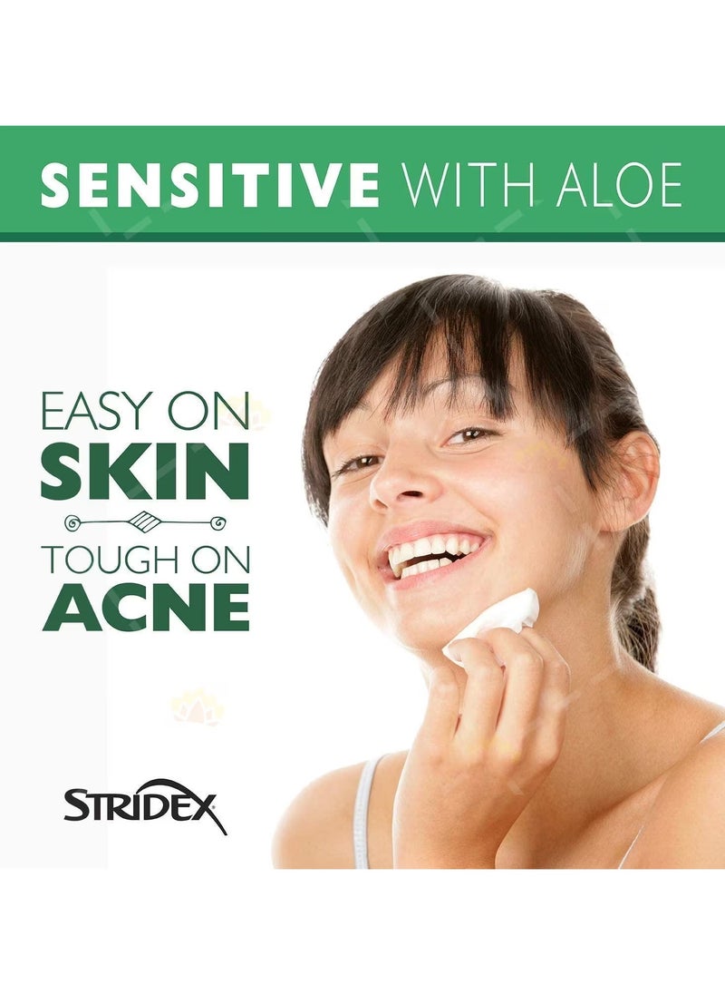 Stridex - Stridex Daily Care Acne Pads for Sensitive Skin with Aloe Vera - 55 Count - Image 1