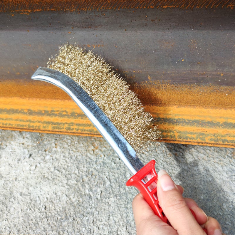 general Straight Head Copper Plated Wire Brush with Wooden Handle for Rust Removal and Polishing - Image 4