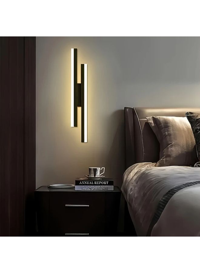 مصباح الحائط LED الأسود الحديث قابل للتعديل 3 درجات حرارة لونية 85-265V معدني لغرفة النوم وغرفة المعيشة - Image 1